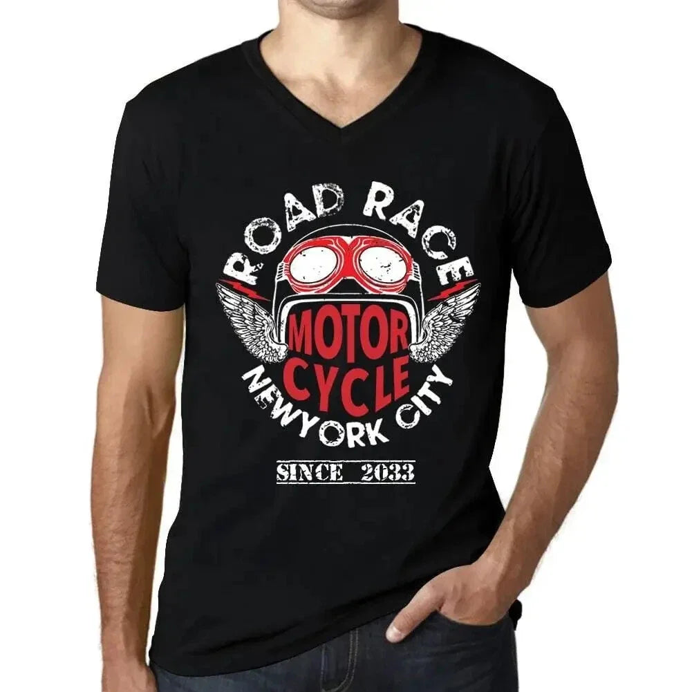 Men's Graphic V Neck Motorcycle Road Race Since 2033 - Adult & Kids T-Shirts, Sweatshirts & Hoodies apparel design preview 1
