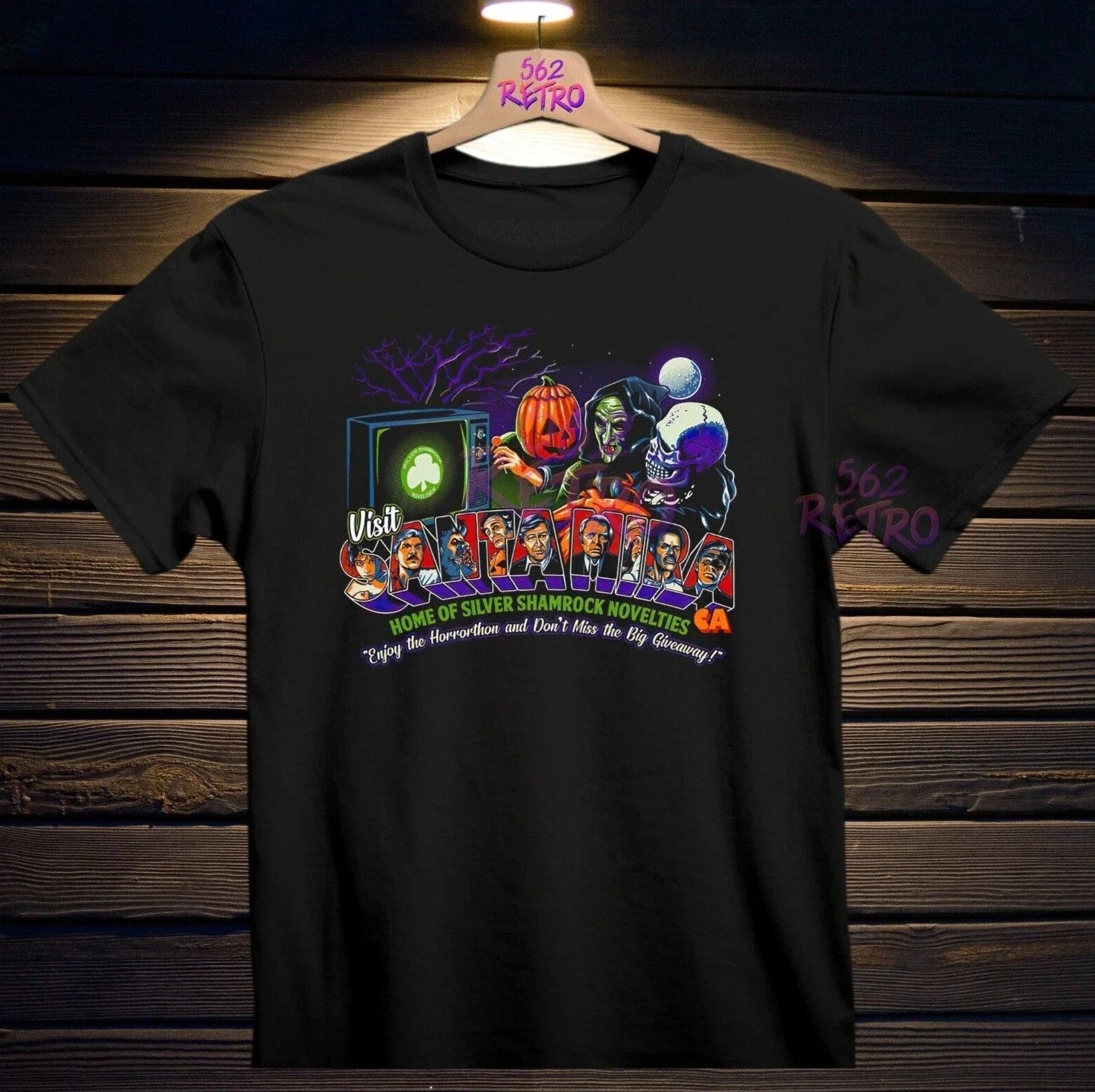 Halloween III Visit Santa Mira Silver Shamrock - Adult & Kids T-Shirts, Sweatshirts & Hoodies apparel design preview 1