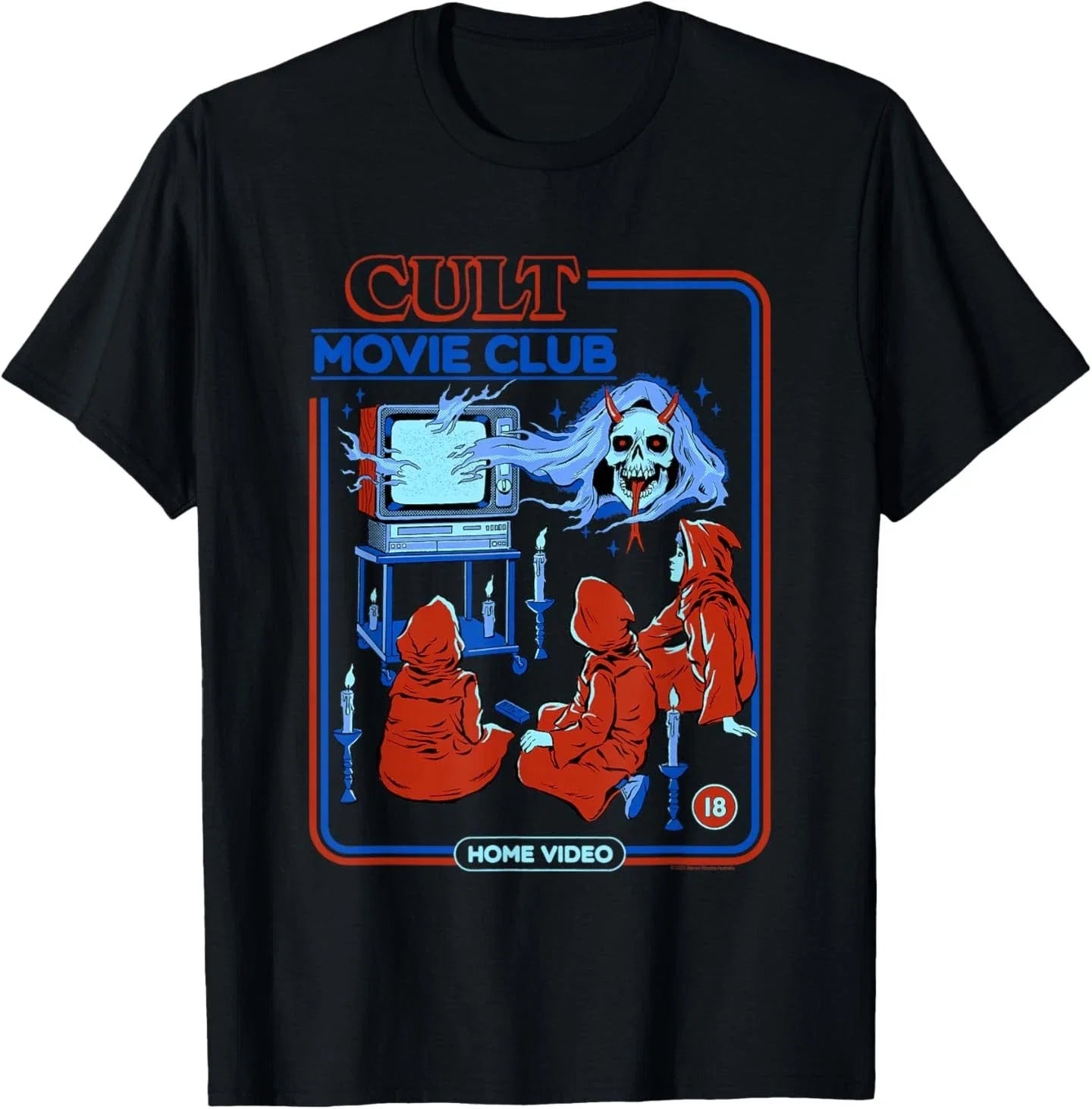 Steven Rhodes Cult Movie Club Home Video Retro Dark - Adult & Kids T-Shirts, Sweatshirts & Hoodies apparel design preview 1