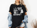 6 7 Meme Funny Skeleton Hands Halloween hirt, Six - Adult & Kids T-Shirts, Sweatshirts & Hoodies apparel design preview 1