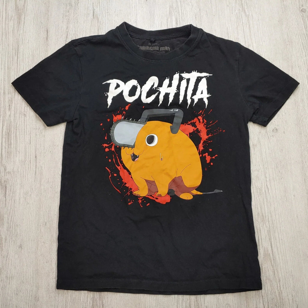 Chainsaw Man Kawaii Pochita W/ Bloody Background Size - Adult & Kids T-Shirts, Sweatshirts & Hoodies apparel design preview 1