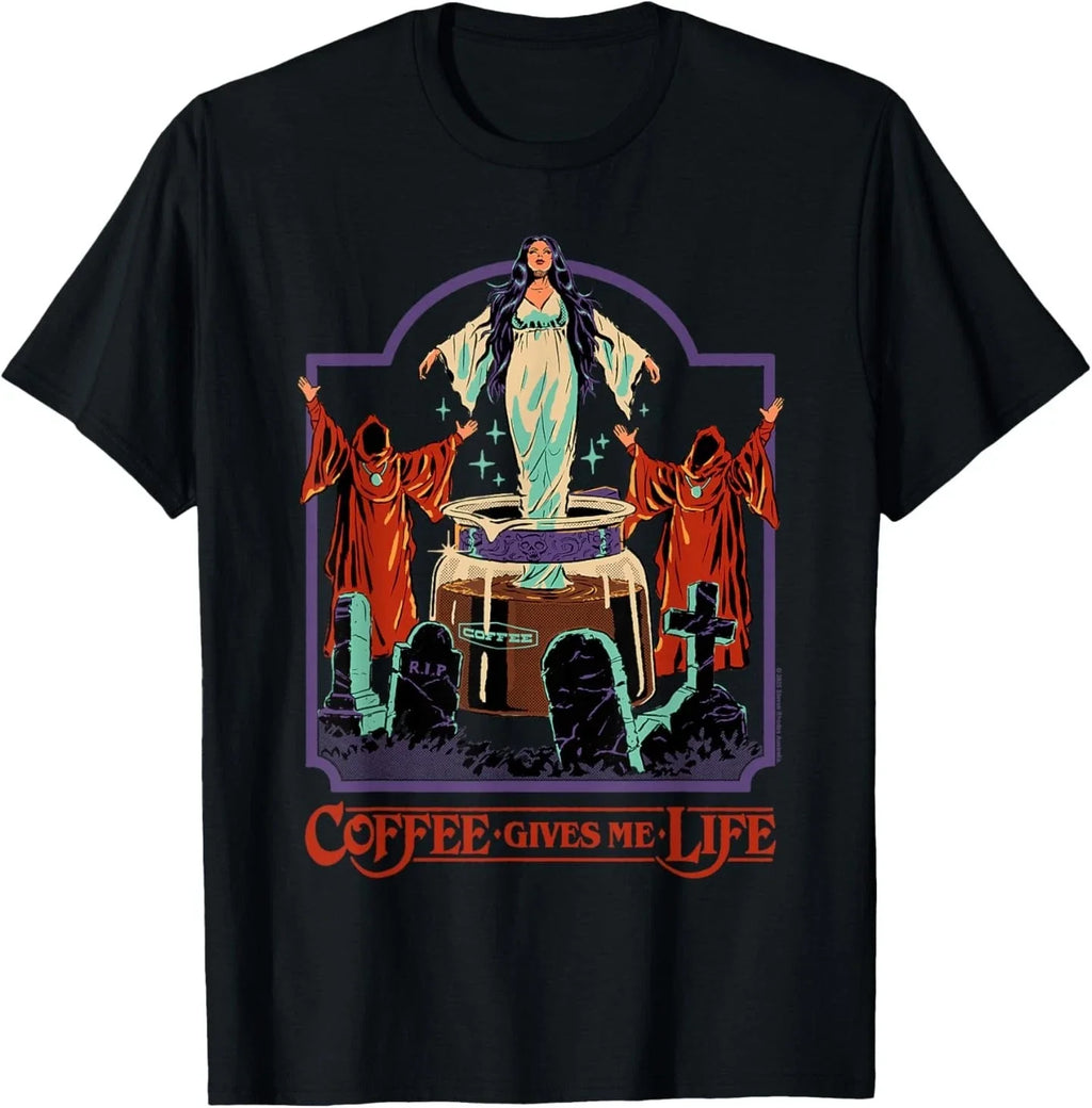 Coffee Gives Me Life Occult Retro Vintage Funny Adult - Adult & Kids T-Shirts, Sweatshirts & Hoodies apparel design preview 1