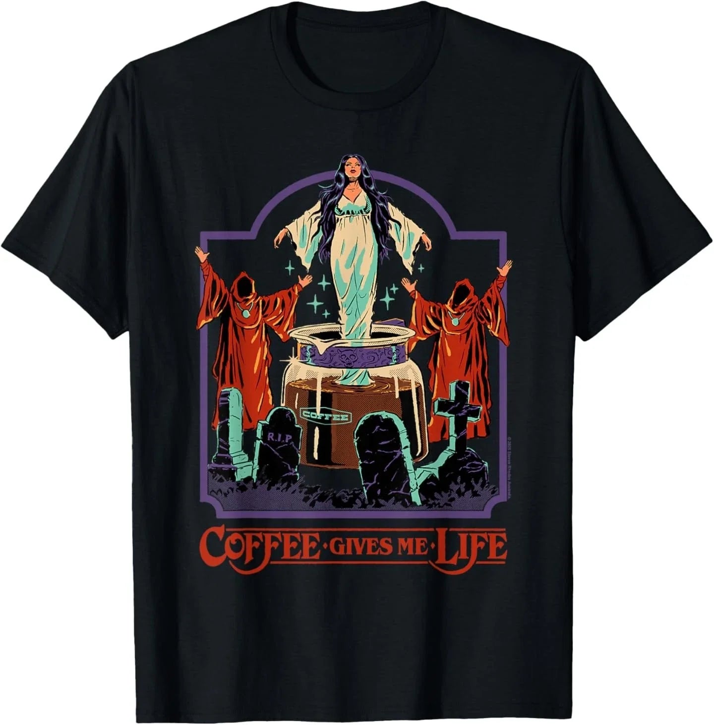 Coffee Gives Me Life Occult Retro Vintage Funny Adult - Adult & Kids T-Shirts, Sweatshirts & Hoodies apparel design preview 1