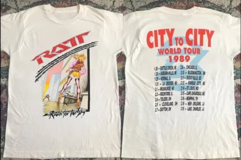 1989 Ratt Reach For The Sky Tour Concert - Adult & Kids T-Shirts, Sweatshirts & Hoodies apparel design preview 1