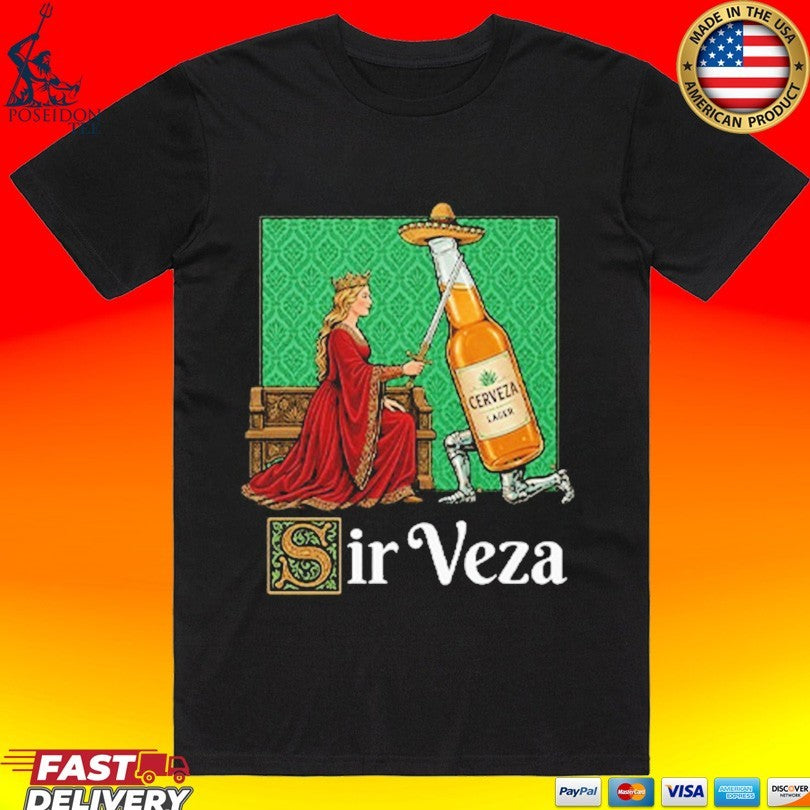 Sir Veza Cerueza Beer Mexican Sombrero - Adult & Kids T-Shirts, Sweatshirts & Hoodies apparel design preview 1