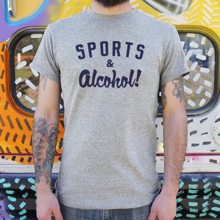 Sports And Alcohol! - Adult & Kids T-Shirts, Sweatshirts & Hoodies apparel design preview 1