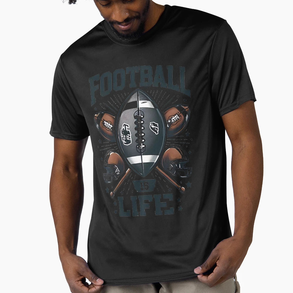 Football Is Life Game Day True Fans T-Shirt - Streetwear Style Men Women - T-Shirt, Sweatshirt, Hoodie