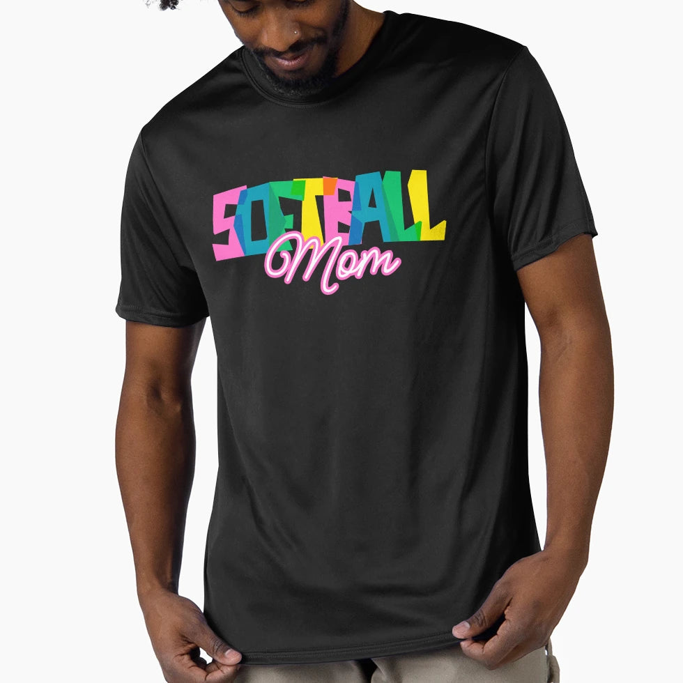 Softball Mom Happy And Bright T-Shirt - Novelty Apparel Unisex - T-Shirt, Sweatshirt, Hoodie