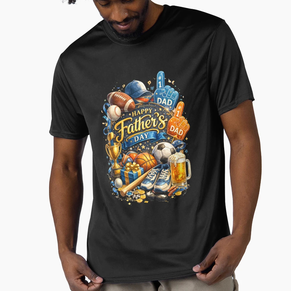 Day 1 Dad Sports Celebration T-Shirt - Trendy Graphic for Adults - T-Shirt, Sweatshirt, Hoodie