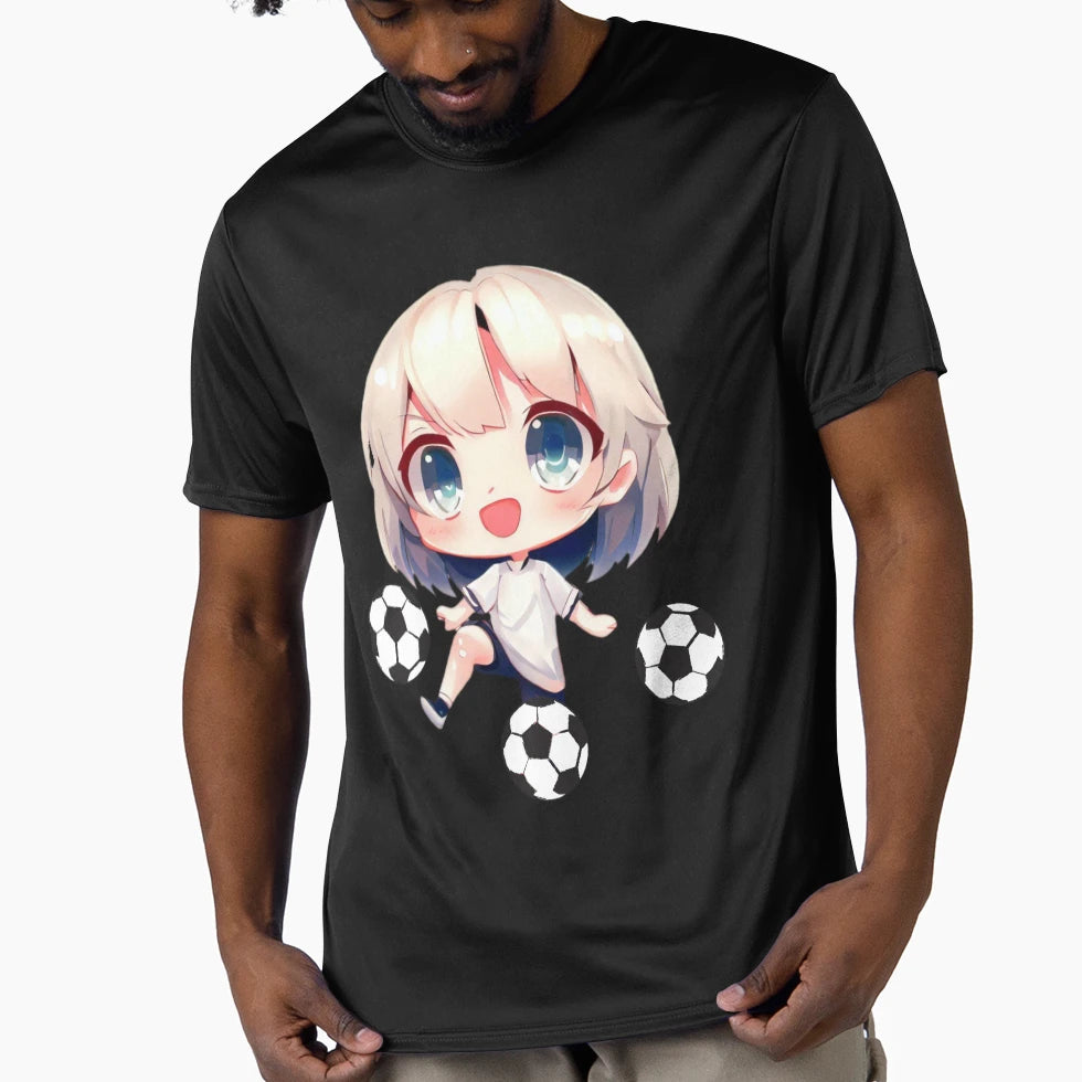 Chibi Soccer Anime Kawaii T-Shirt - Novelty Apparel for Adults - T-Shirt, Sweatshirt, Hoodie