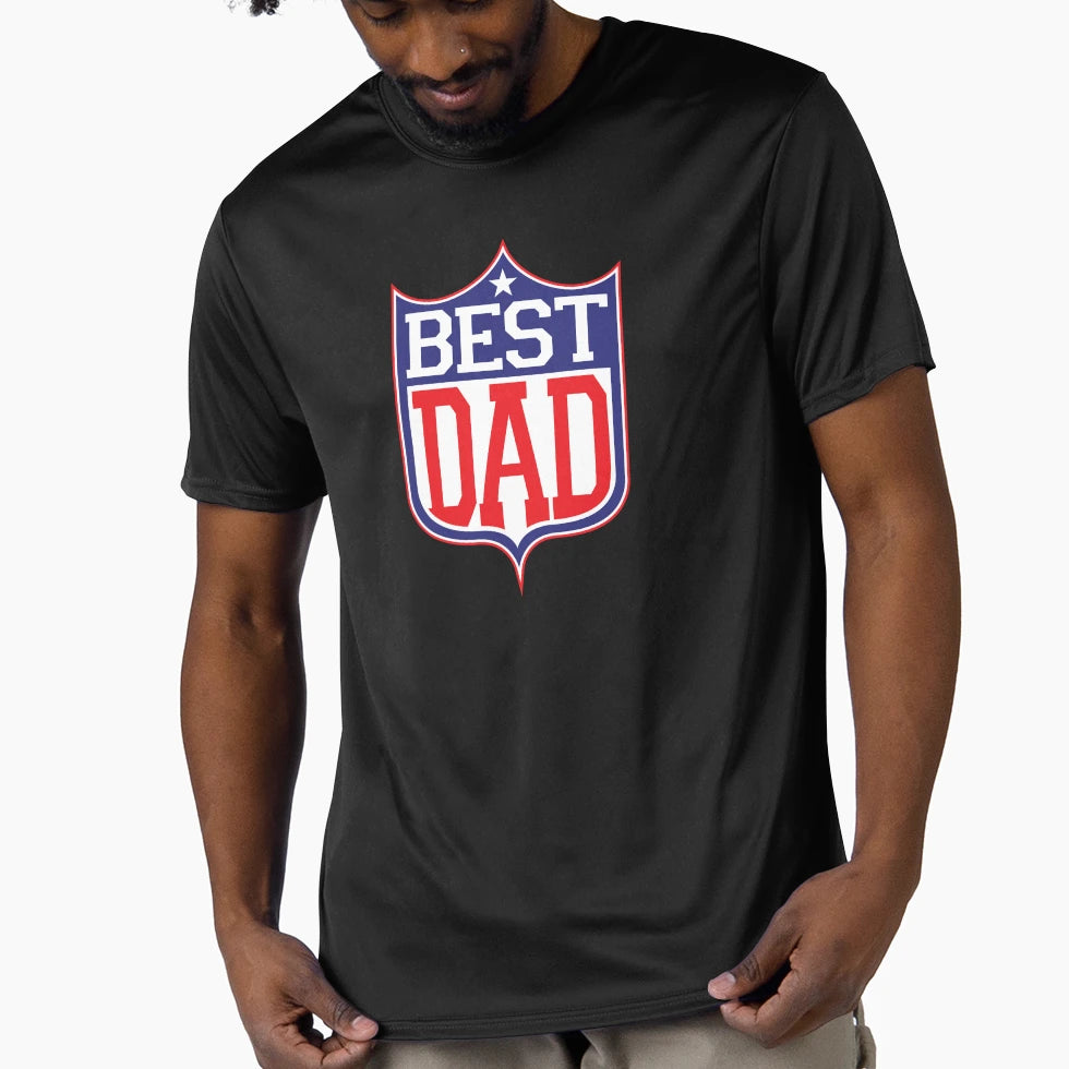 Best Dad Football T-Shirt - Casual Everyday Wear Men Women - T-Shirt, Sweatshirt, Hoodie