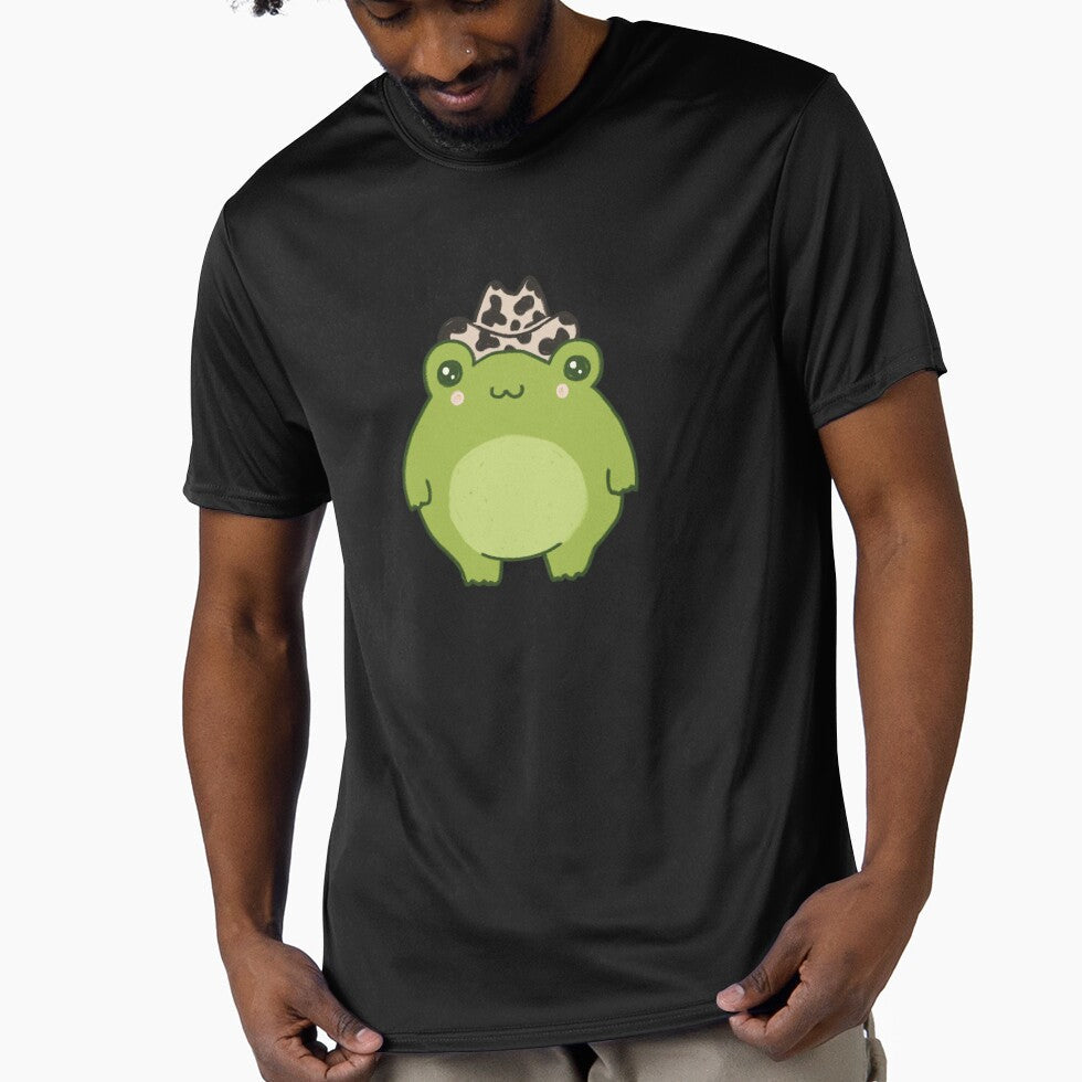 Cute Frog Sheriff with Cowboy Hat: Kawaii Aesthetic - Adult & Kids T-Shirts, Sweatshirts & Hoodies apparel design preview 1