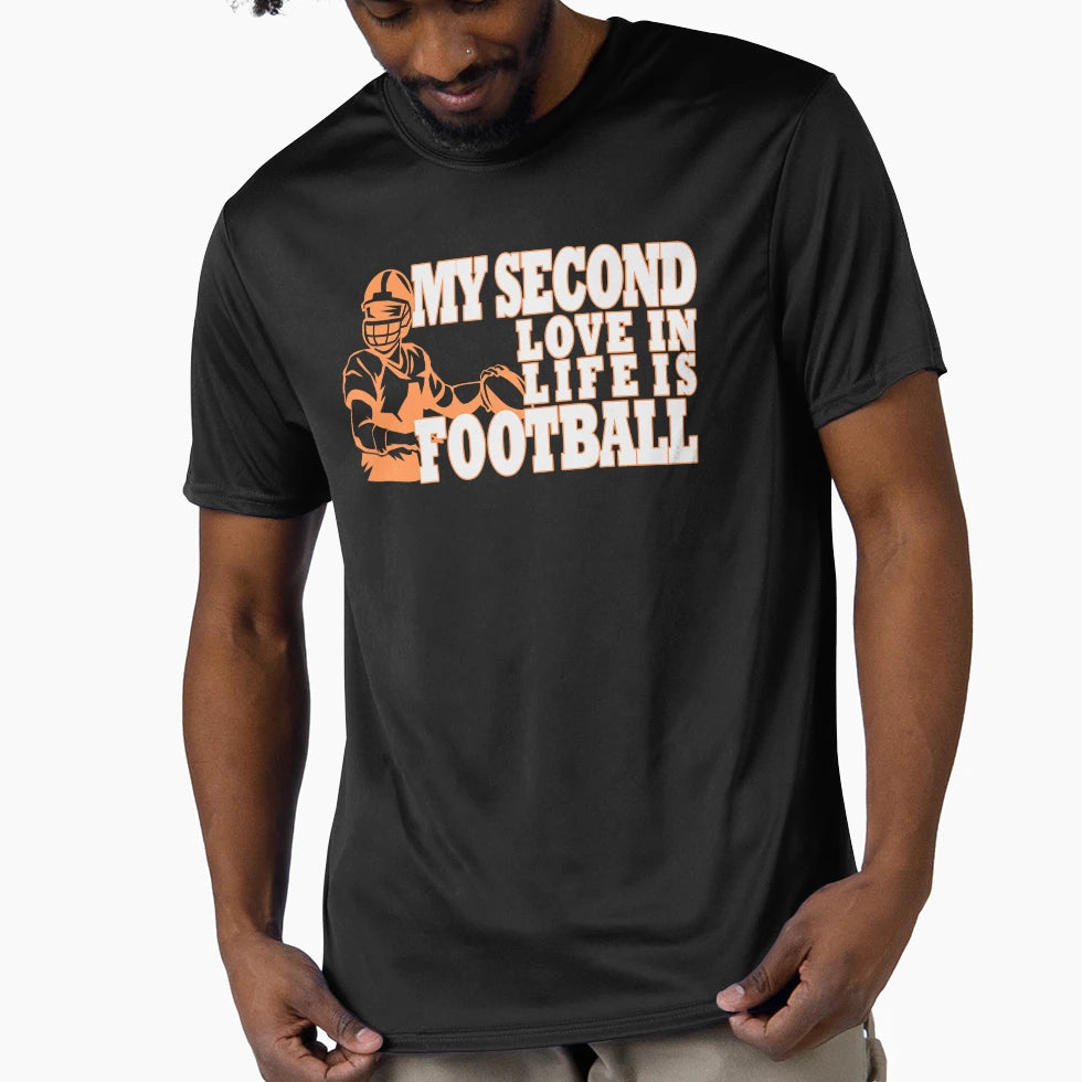My Second Love Life Is Football T-Shirt - Novelty Apparel for Adults - T-Shirt, Sweatshirt, Hoodie