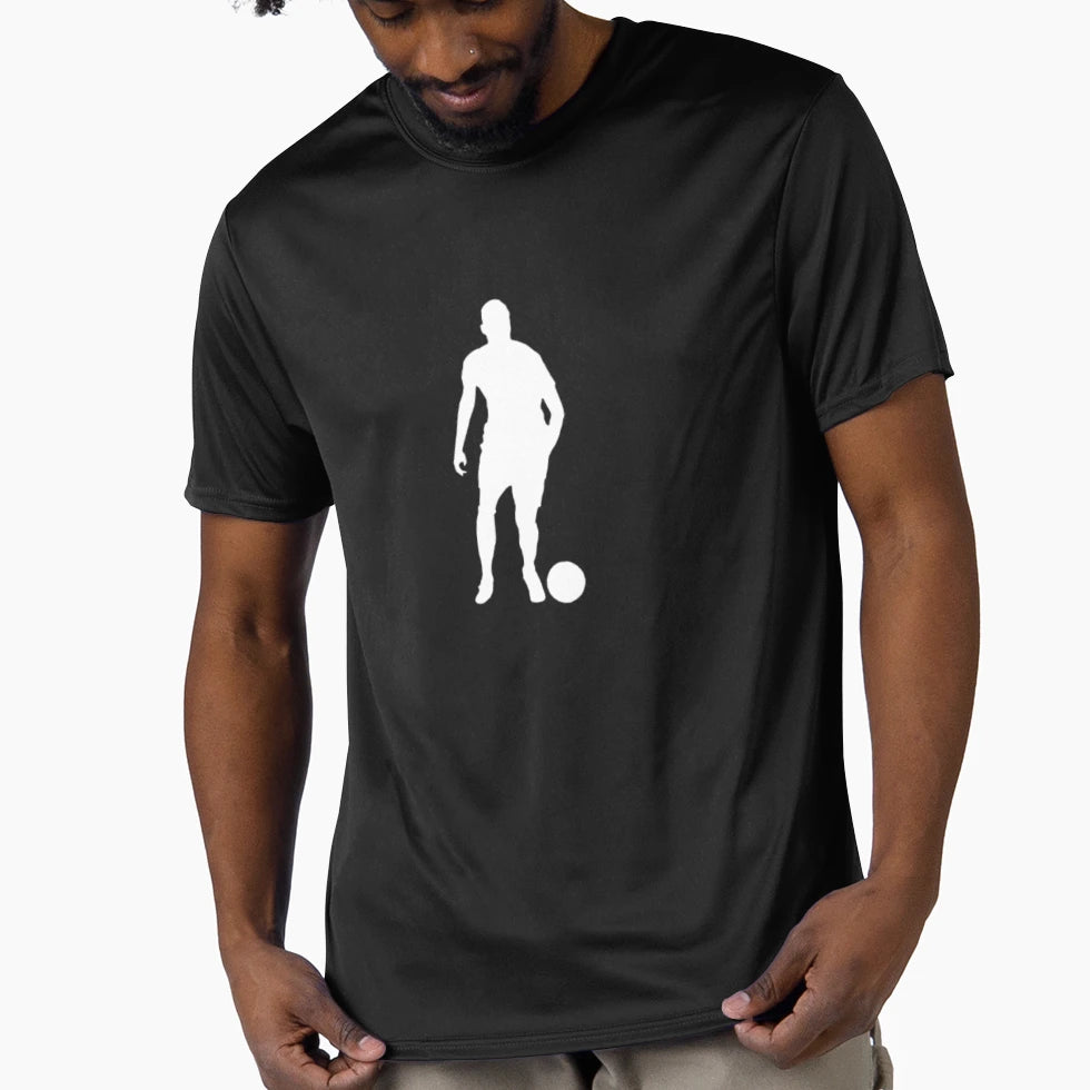 Red And White Player Icon Soccer Logo T-Shirt - Novelty Apparel Men Women - T-Shirt, Sweatshirt, Hoodie