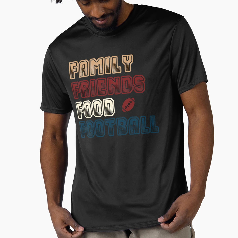 Football Family And Food Funny T-Shirt - Graphic Print for Adults - T-Shirt, Sweatshirt, Hoodie