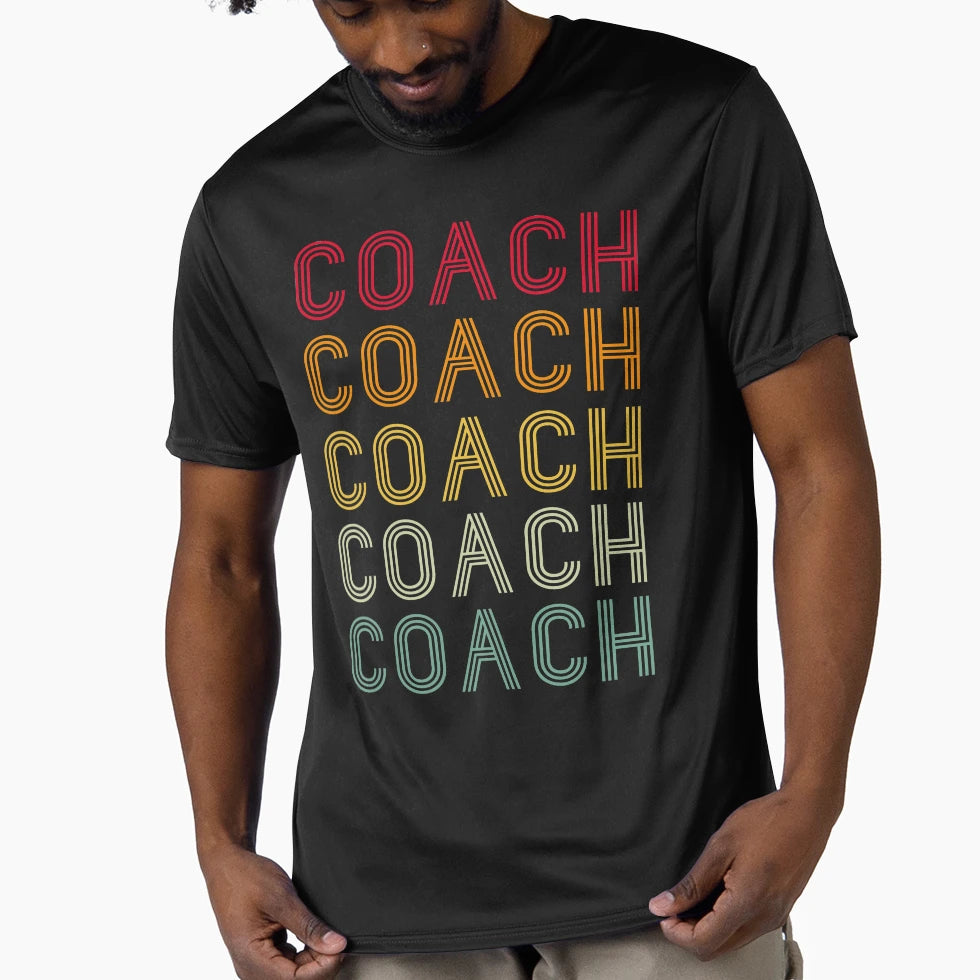 Coach Wordmark Pattern Tainer Sport T-Shirt - Aesthetic Graphic for Adults - T-Shirt, Sweatshirt, Hoodie