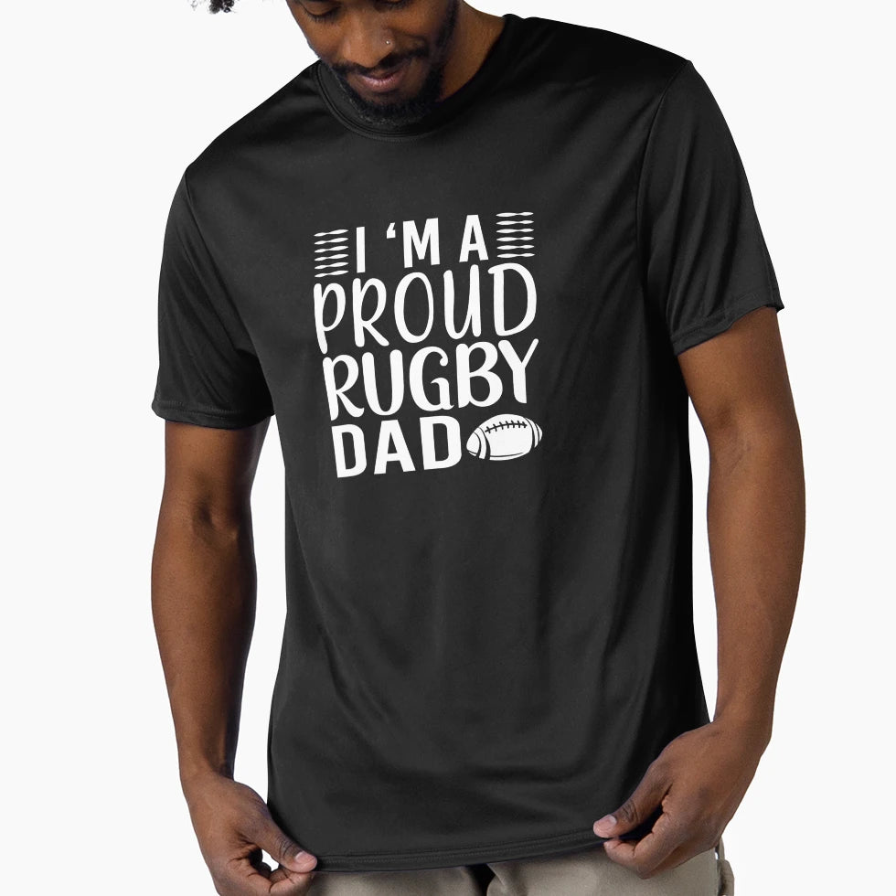 Im Proud Rugby Dad Funny Rugby Lover T-Shirt - Trendy Graphic Unisex - T-Shirt, Sweatshirt, Hoodie