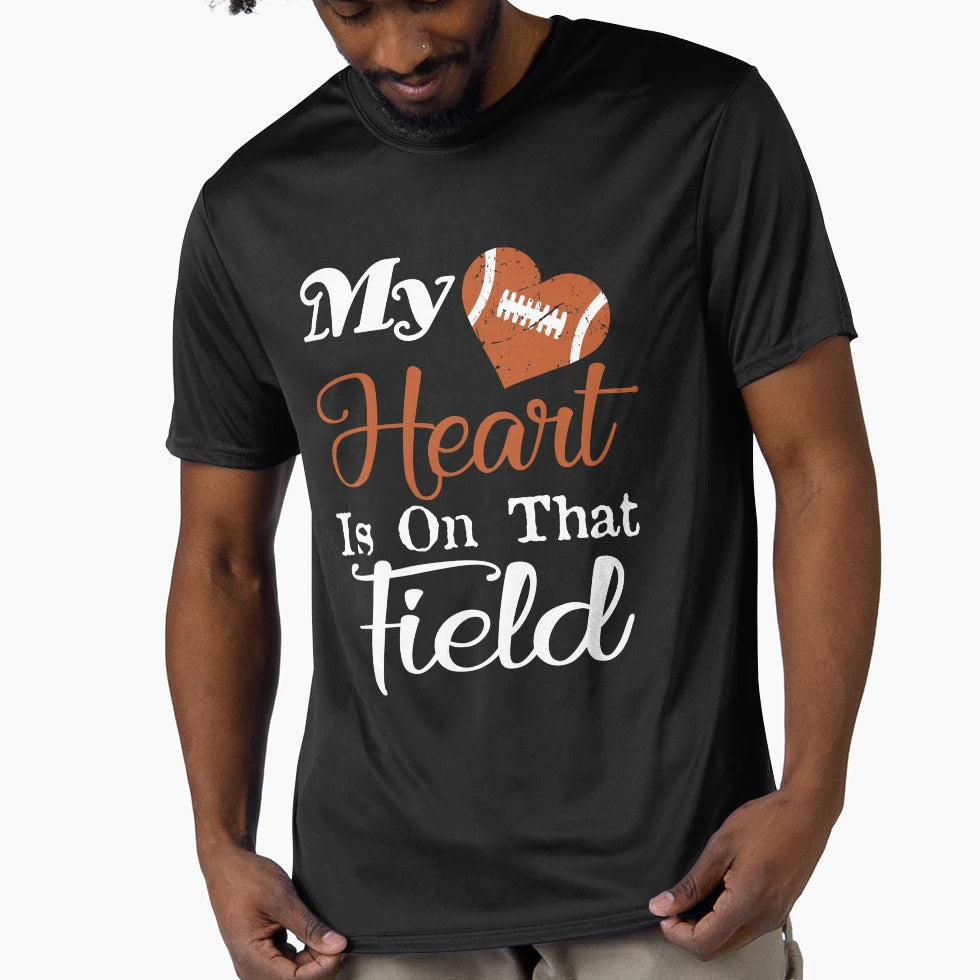 My Heart Is That Field Football Funny T-Shirt - Trendy Graphic for Adults - T-Shirt, Sweatshirt, Hoodie