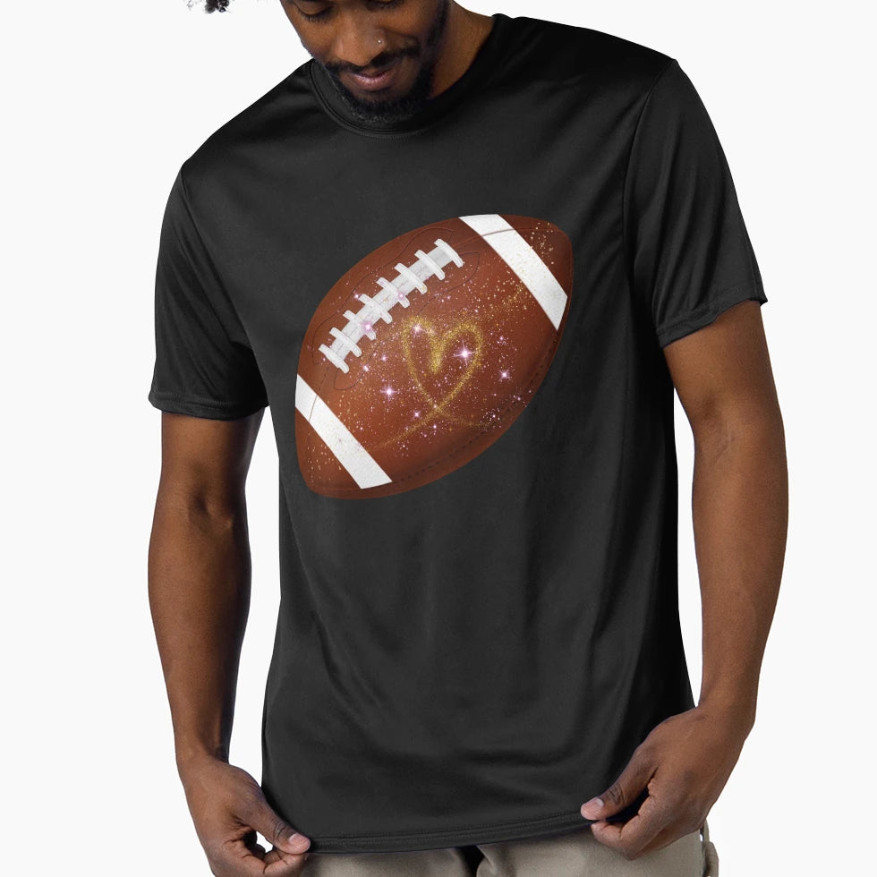 Glitter Football T-Shirt - Casual Everyday Wear Men Women - T-Shirt, Sweatshirt, Hoodie