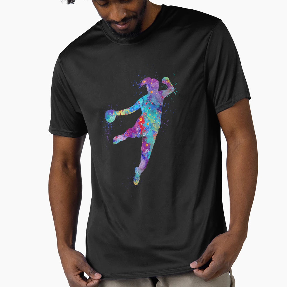 Handball Colorful Watercolor T-Shirt - Streetwear Style for Adults - T-Shirt, Sweatshirt, Hoodie