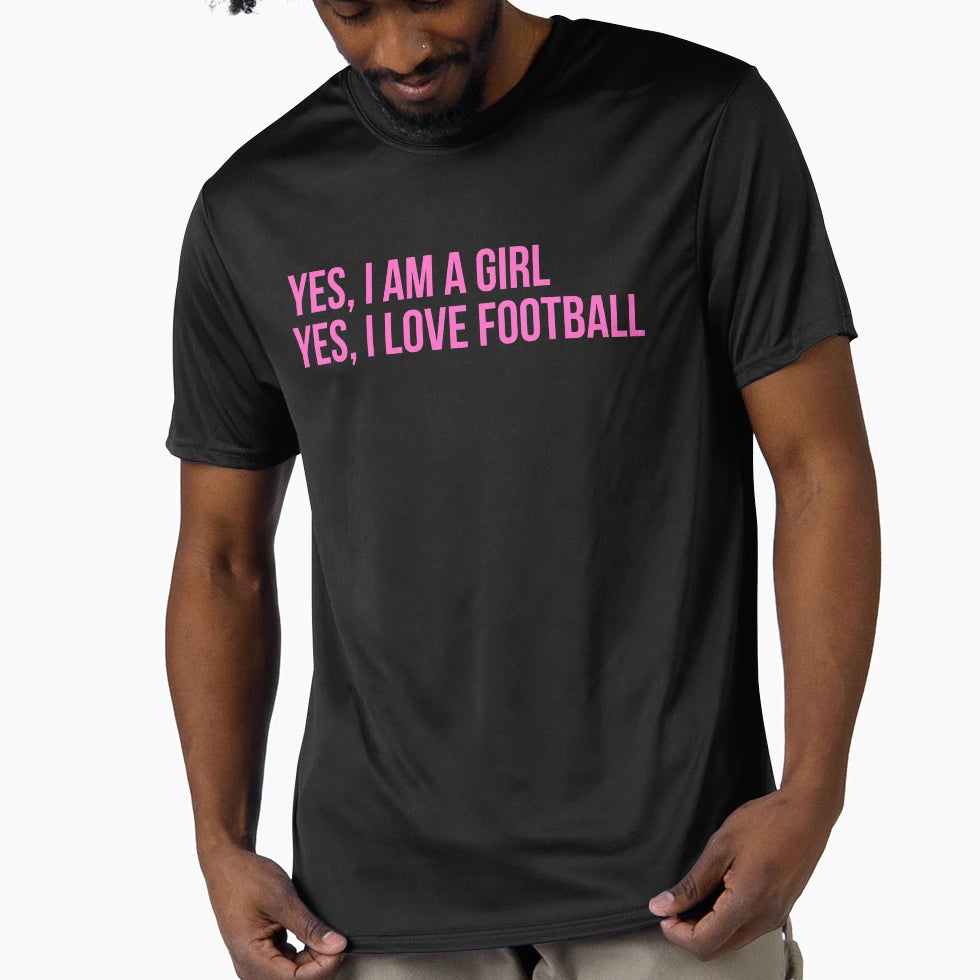 Yes I Am Yes I Love Football T-Shirt - Graphic Print Unisex - T-Shirt, Sweatshirt, Hoodie
