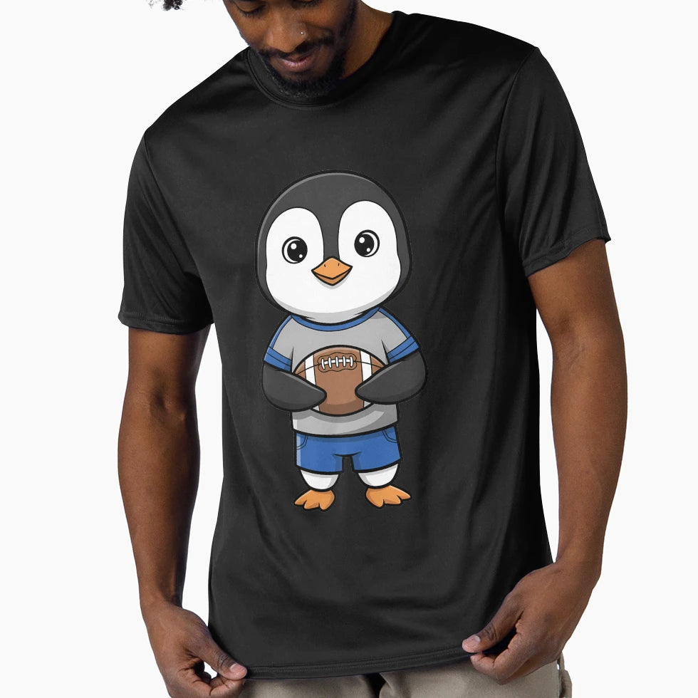 Penguin Football Player Sports T-Shirt - Casual Everyday Wear for Adults - T-Shirt, Sweatshirt, Hoodie