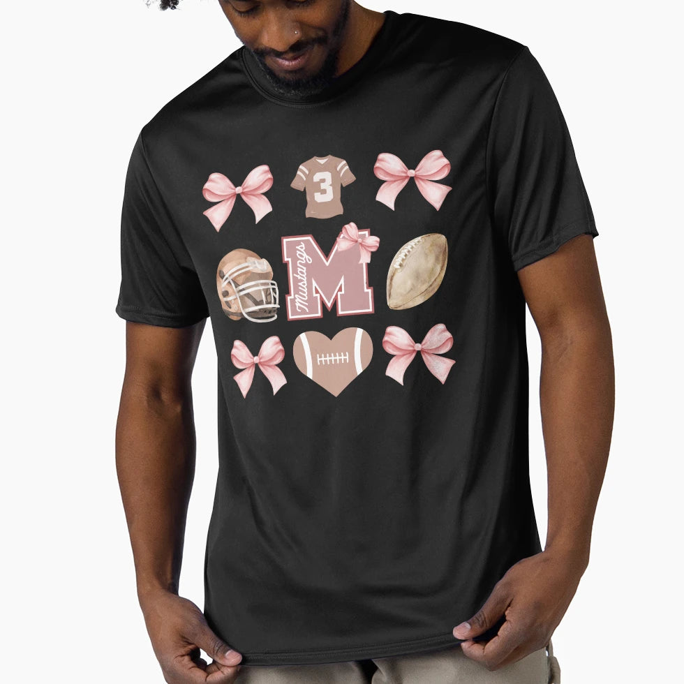 Mustang Football Cutesy T-Shirt - Streetwear Style Unisex - T-Shirt, Sweatshirt, Hoodie