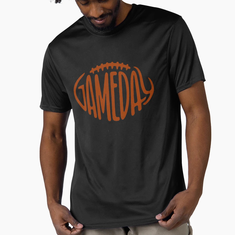 Gameday Dark Orange Football T-Shirt - Graphic Print for Adults - T-Shirt, Sweatshirt, Hoodie