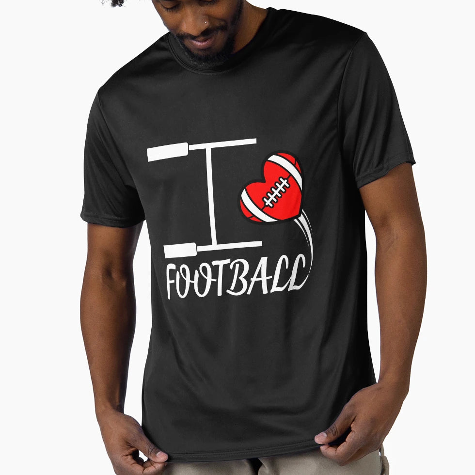 I Love Football Heart American Football T-Shirt - Streetwear Style Unisex - T-Shirt, Sweatshirt, Hoodie