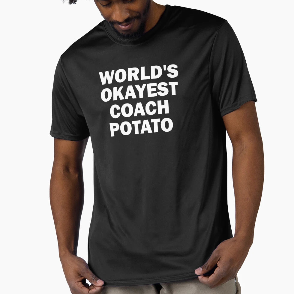 Worlds Okayest Coach Potato T-Shirt - Trendy Graphic Unisex - T-Shirt, Sweatshirt, Hoodie