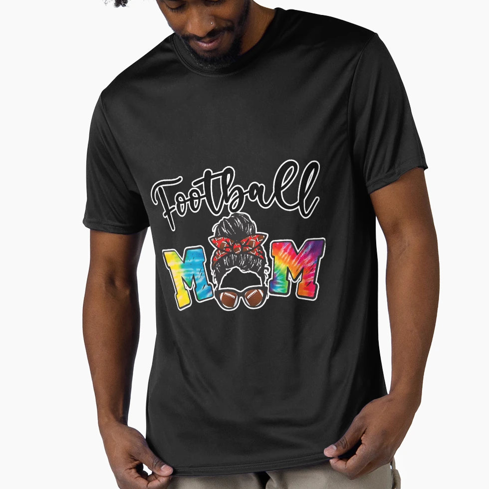 Football Mom Tie Dye Football Soccer T-Shirt - Unique Graphic Men Women - T-Shirt, Sweatshirt, Hoodie