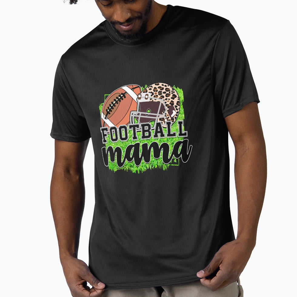 Football Mama Green T-Shirt - Fun Novelty Design for Adults - T-Shirt, Sweatshirt, Hoodie