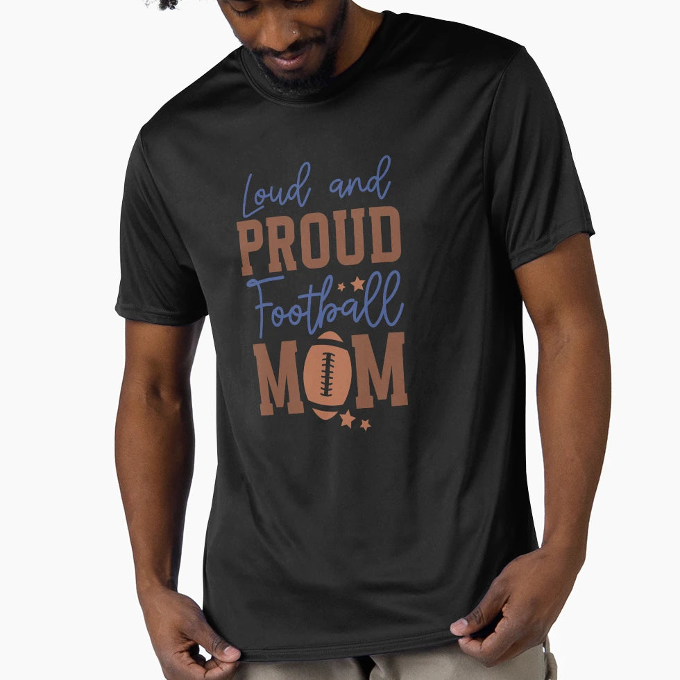 Loud And Proud Football Mom Varsity T-Shirt - Novelty Apparel Men Women - T-Shirt, Sweatshirt, Hoodie