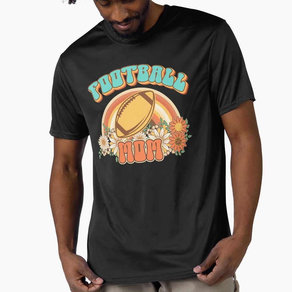Groovy Football Mom Gift Funny T-Shirt - Aesthetic Graphic Men Women - T-Shirt, Sweatshirt, Hoodie