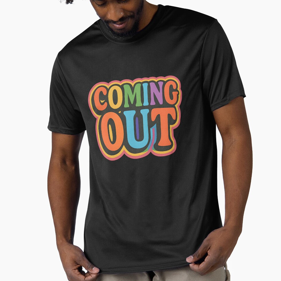 Coming Out Bold Rainbow Typography by Haus Of Sin - Adult & Kids T-Shirts, Sweatshirts & Hoodies apparel design preview 1