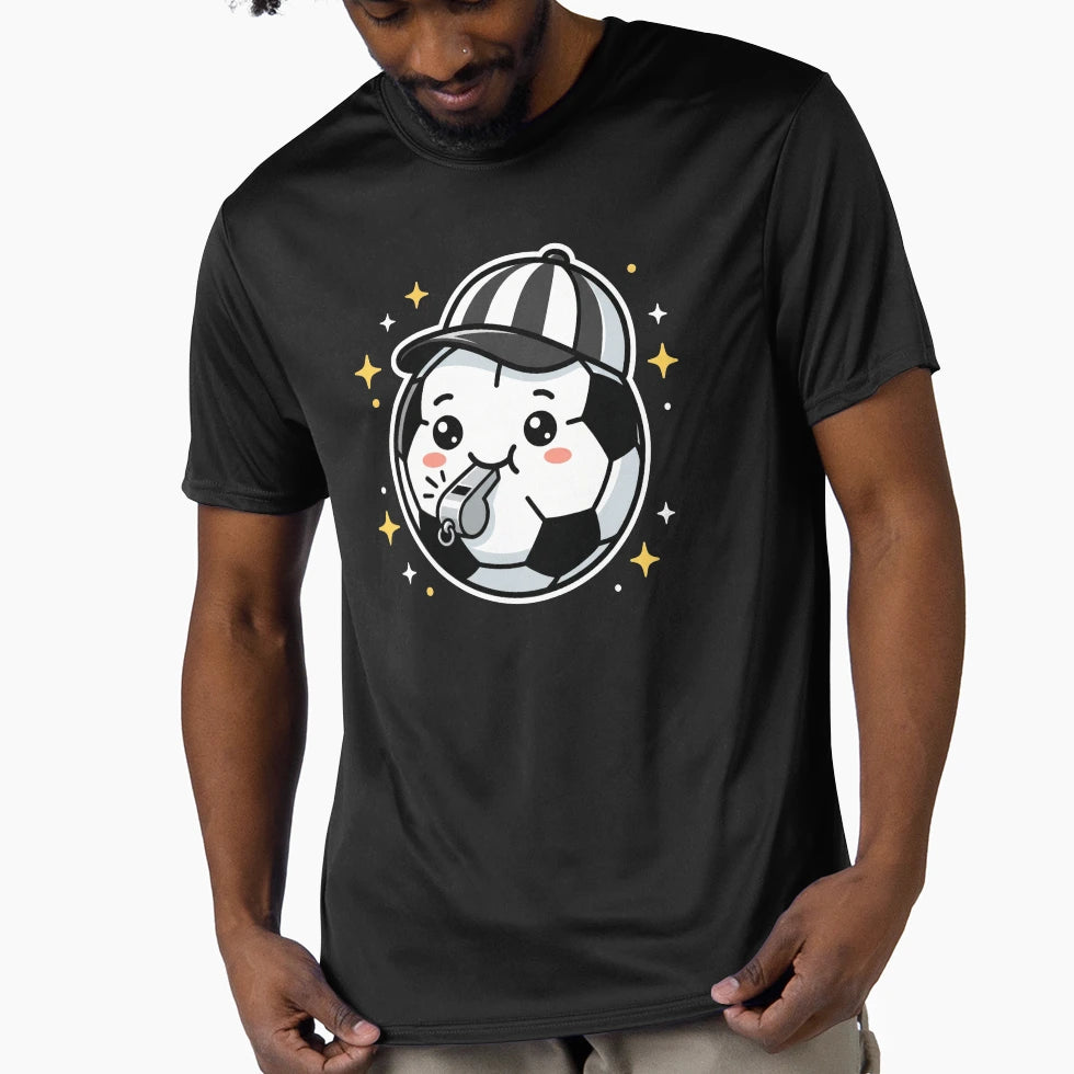 Kawaii Soccer Ball Referee Whistle T-Shirt - Graphic Print Men Women - T-Shirt, Sweatshirt, Hoodie