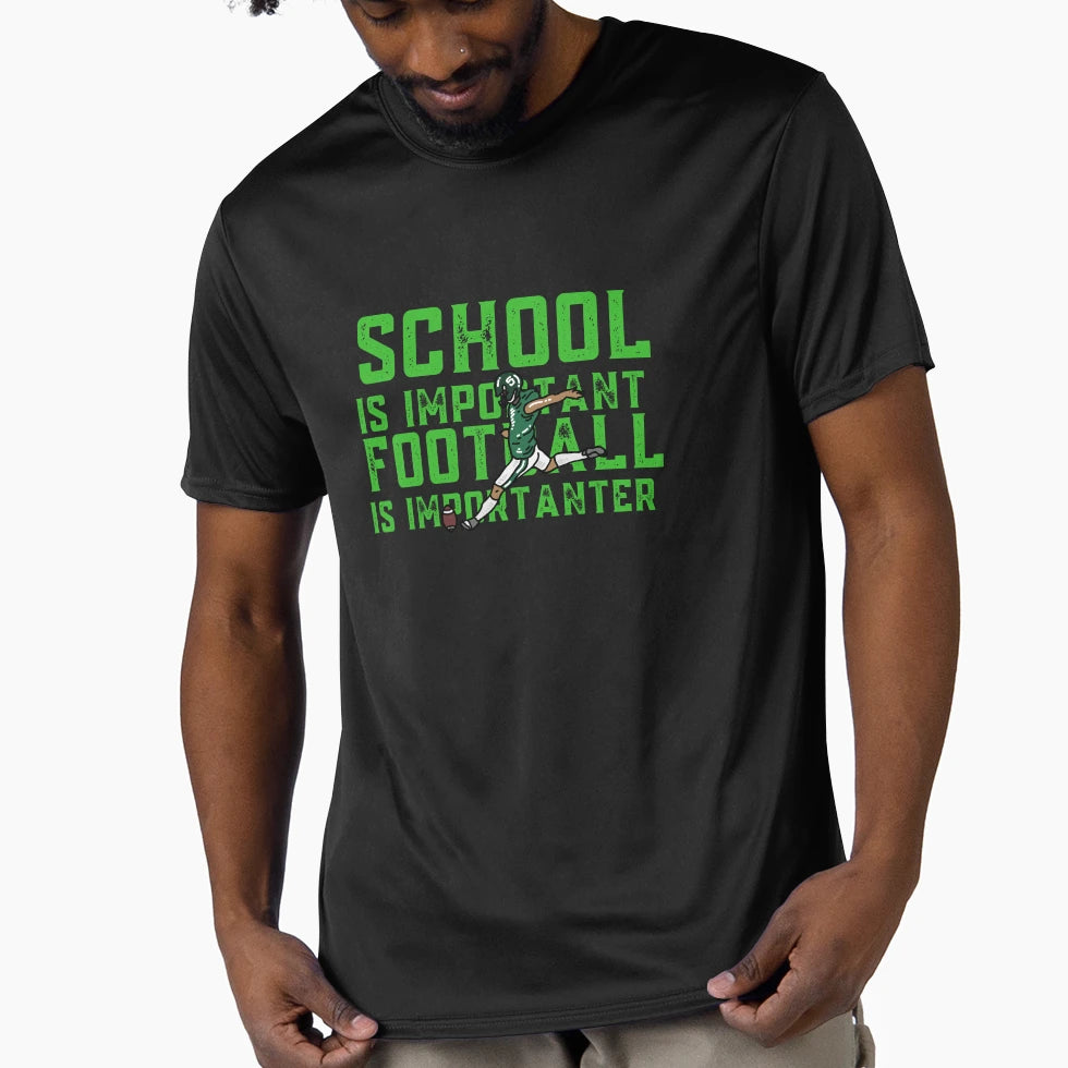 School Is Important Football Is T-Shirt - Trendy Graphic for Adults - T-Shirt, Sweatshirt, Hoodie