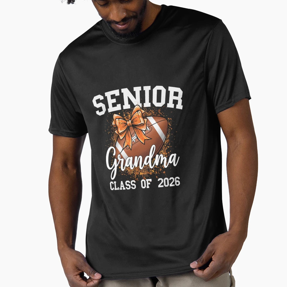 Senior Football Grandma Class 2026 T-Shirt - Custom Art Print for Adults - T-Shirt, Sweatshirt, Hoodie