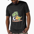 Dinosaur Playing Football T-Shirt - Minimalist Print for Adults - T-Shirt, Sweatshirt, Hoodie