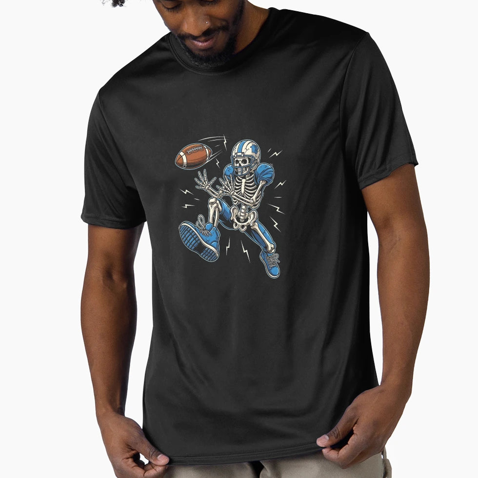 American Football Skeleton Halloween T-Shirt - Custom Art Print Men Women - T-Shirt, Sweatshirt, Hoodie