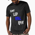 Copy Eat Sleep Football Repeat T-Shirt - Unique Graphic Men Women - T-Shirt, Sweatshirt, Hoodie