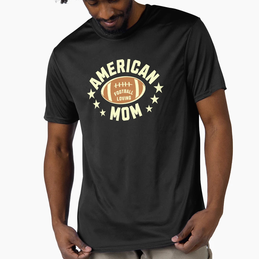 Usa American Football Loving Mom T-Shirt - Aesthetic Graphic Men Women - T-Shirt, Sweatshirt, Hoodie