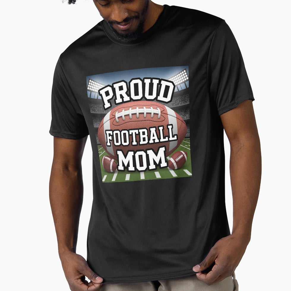 Proud Football Mom Stadium Lights And T-Shirt - Graphic Print for Adults - T-Shirt, Sweatshirt, Hoodie