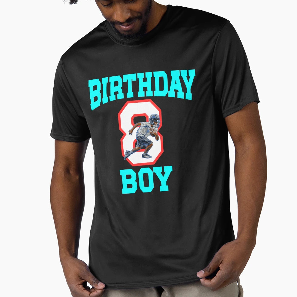 8 Year Old Football 8Th Birthday T-Shirt - Novelty Apparel Unisex - T-Shirt, Sweatshirt, Hoodie