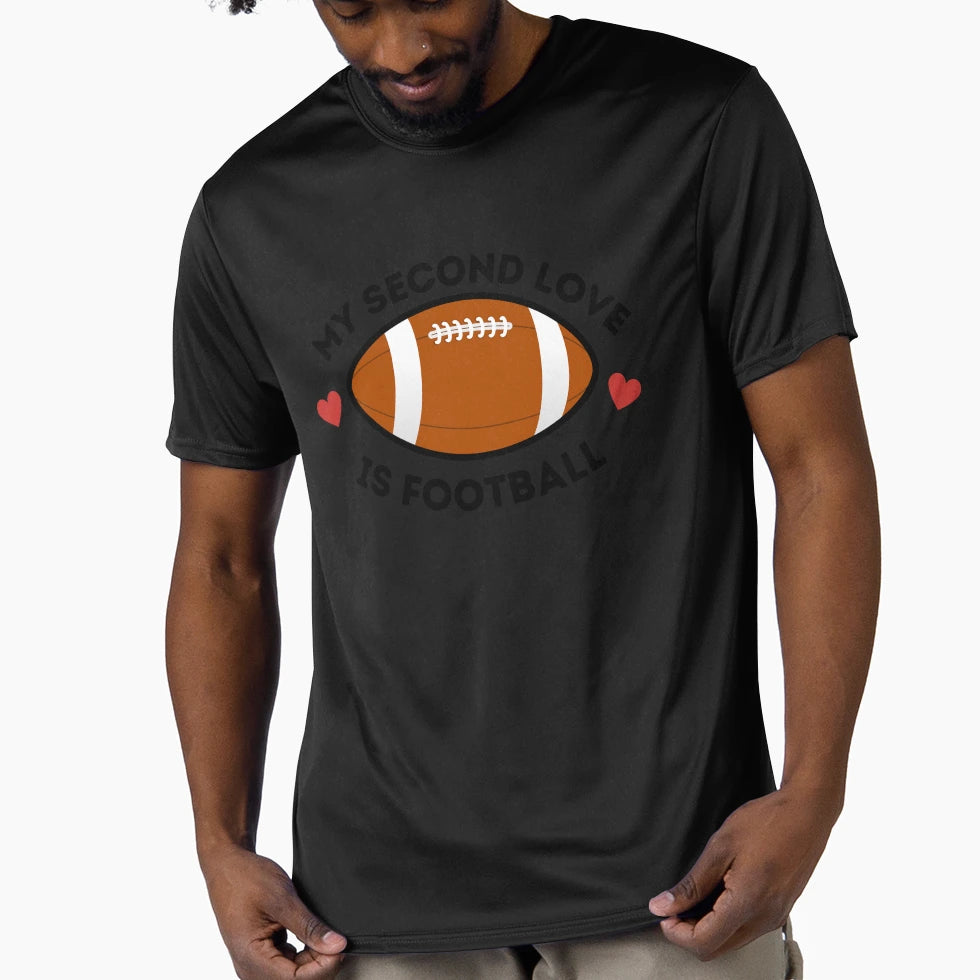 My Second Love Is Football T-Shirt - Minimalist Print Unisex - T-Shirt, Sweatshirt, Hoodie