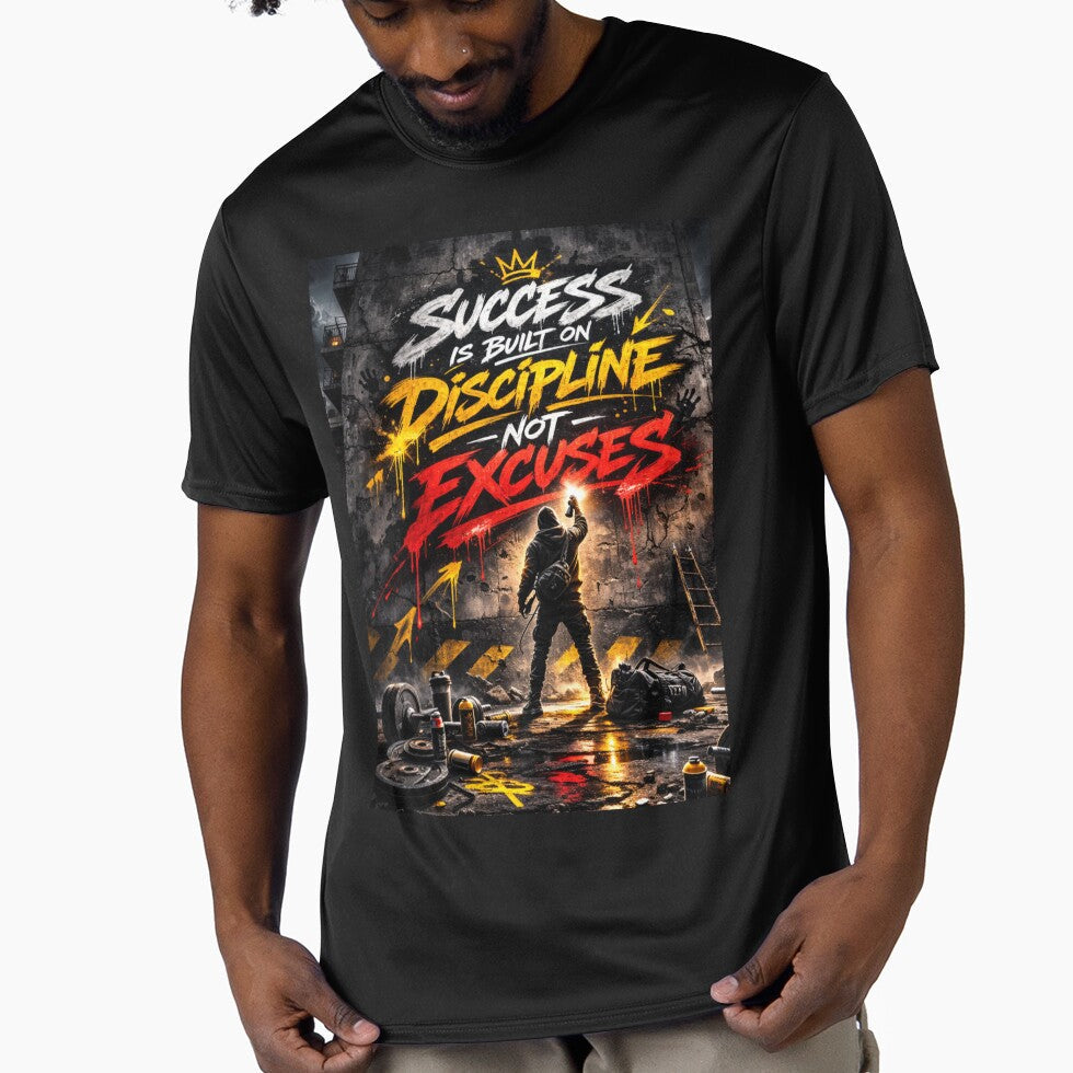 Success Is Built On Discipline Not Excuses Bold Urban - Adult & Kids T-Shirts, Sweatshirts & Hoodies apparel design preview 1
