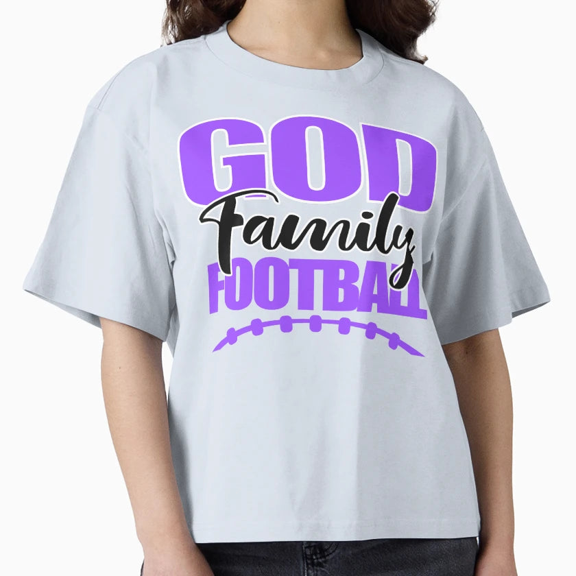 God Family Football Purple T-Shirt - Novelty Apparel for Adults - T-Shirt, Sweatshirt, Hoodie