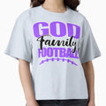 God Family Football Purple T-Shirt - Novelty Apparel for Adults - T-Shirt, Sweatshirt, Hoodie