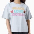 Peace Love Football Neon Lines T-Shirt - Casual Everyday Wear for Adults - T-Shirt, Sweatshirt, Hoodie