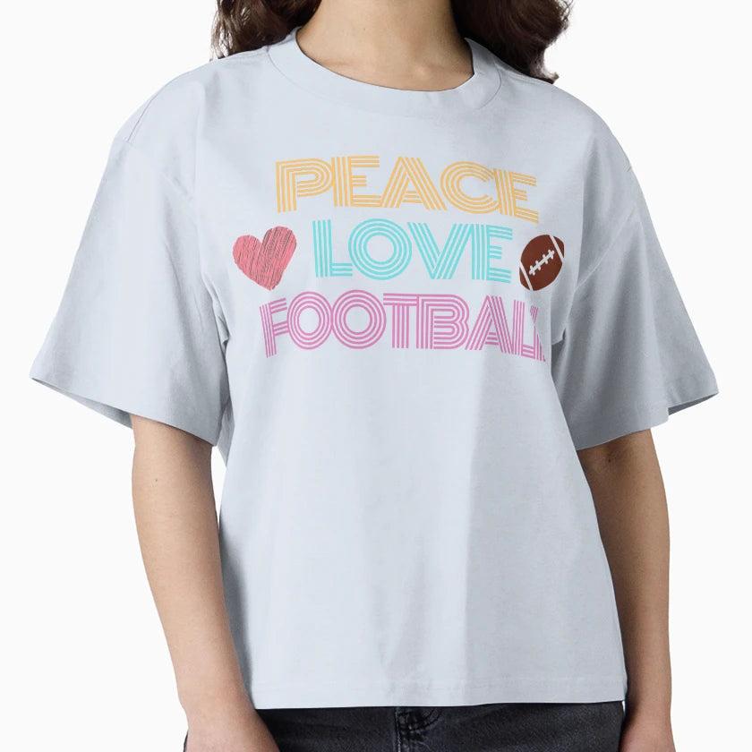 Peace Love Football Neon Lines T-Shirt - Casual Everyday Wear for Adults - T-Shirt, Sweatshirt, Hoodie